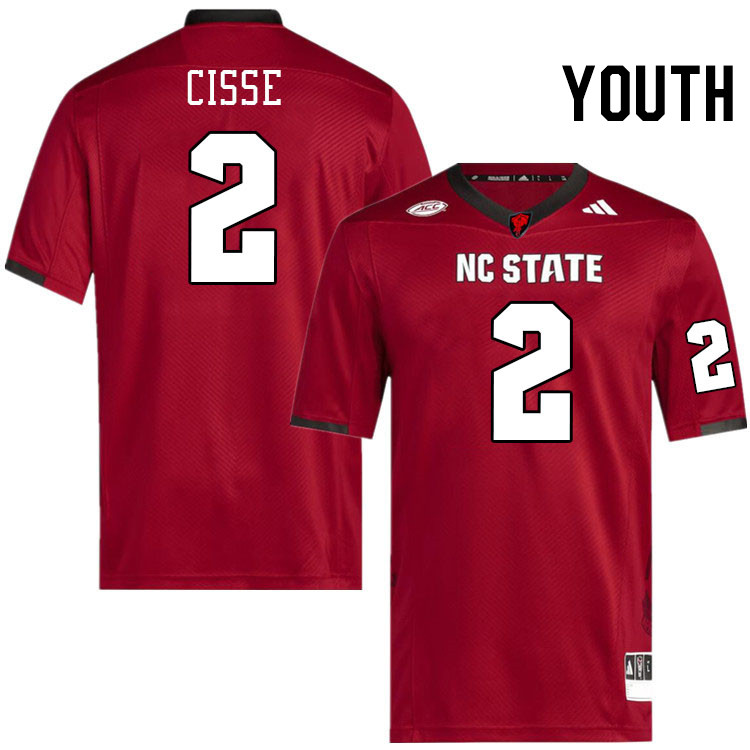 Youth #2 Brandon Cisse NC State Wolfpack College Football Jerseys Stitched-Red